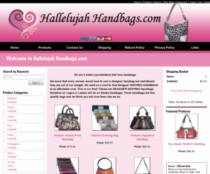 hallelujahhandbags.com: Designer replica handbags, designer inspired handbags
We carry replica handbags, designer inspired handbags by popular brands such as Gucci, Coach, Fendi, Brighton and more.  Also carry a line of Evening handbags, Flat Wallets and Leather Handbags.