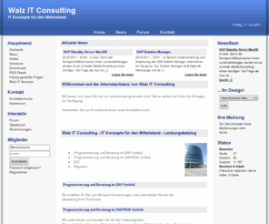 walz-consulting.com: IT Konzepte für den Mittelstand
SAP Basis IT Konzepte für den Mittelstand, Netzwerk, Virtualisierung
