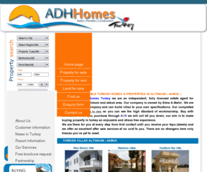 adhhomesturkey.com: TURKISH VILLAS ALTINKUM | AKBUK | AFFORDABLE TURKISH VILLAS | APARTMENTS FOR SALE | ADH HOMES TURKEY
We have large selection of affordable turkish properties, villas, apartments and off plan projects to suit all budgets. low cost altinkum homes for sale.Looking for cheap villa in altinkum and akbuk area? then here is best turkish estate agent in altinkum. 