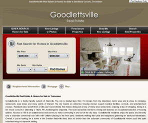 goodlettsvilletnrealestate.com: Goodlettsville Real Estate and Homes for Sale in Davidson County, Tennessee
Explore Goodlettsville real estate and homes for sale by viewing Tennessee real estate listings of homes for sale in Davidson County.