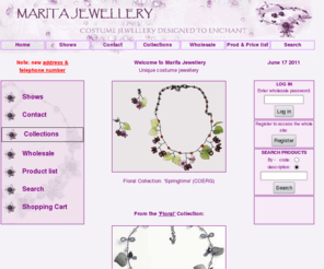 maritajewellery.co.uk: MARITA JEWELLERY at MaritaJewellery.com
Marita Jewellery is a wholesale and retail costume jewellery business which concentrates on sourcing colourful fashion jewellery designs from across the world which are unique, exciting, fun, and stylish.