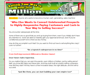 sales-person.info: Selling Your Way To Your First Million
