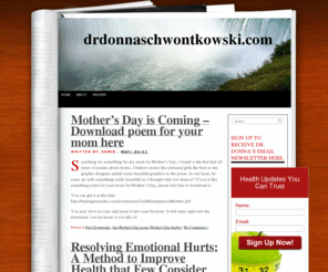 drdonnaschwontkowski.com: Dr. Donna's Blog
What's new with Dr. Donna