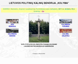 kolyma.lt: Lietuvos politinių kalinių bendrija "Kolyma"
Lietuvių politinių kalinių bendrija „Kolyma” (titulinis lapas).