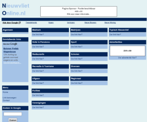 nieuwvlietonline.nl: Nieuwvliet Online - Alles over Nieuwvliet
De startpagina voor Nieuwvliet. Links naar bedrijven, instellingen, clubs, verenigingen, hotels, restaurants, politieke partijen, scholen, kranten, recreatie, toerisme, pensions, kerngegevens, makelaars, kunstenaars, particulieren en meer in Nieuwvliet