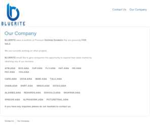 atm.asia: DotAsia Domains For Sale
BlueRite own a portfolio of premium DotAsia Domains that is currently for sale. We have 3letter, 4letter, 5letter domains and more. Come check out our portfolio.