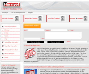 hurriyetilandepartmani.com: Hürriyet ilan departmanı, hürriyet seri ilan, hürriyet reklam
Hürriyet ilan, hürriyet seri ilan ve hürriyet reklam konuları hakkında hizmet vermekte olan Hürriyet ilan servisidir.