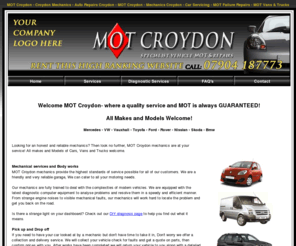 croydonmechanics.co.uk: MOT Croydon | Mechanics Croydon | Car Servicing Croydon| Auto Repairs Croydon | Van MOT Croydon
MOT Croydon are specialist in all makes of Car, van and truck repairs and MOT. Our Garrage is based in Croydon.