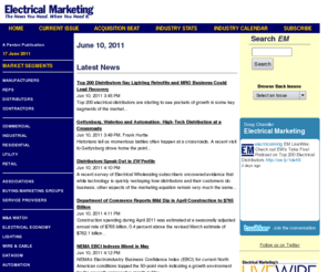 electricalmarketing.com: Electrical Marketing
The Electrical Marketing newsletter is the electrical industry professional's insider report on market trends, key personnel, and other news you need to shape and direct your business.