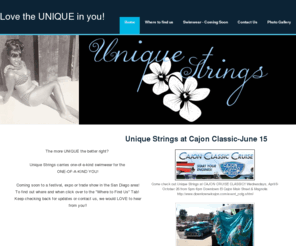 uniquestrings.com: Boutique Opening Soon! - Home
San Diego Swimwear,