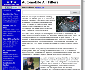 auto-air-filters.com: Auto Air Filter Guide - Automotive Air Filters and Air Cleaners
Introduction to automotive air filters and air cleaners plus an auto air filter supplier directory.