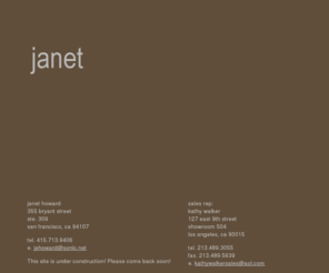 janethoward.net: Janet Howard
Janet Howard is a California clothing designer.