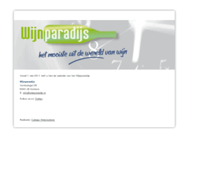 wijnparadijs.com: WijnParadijs - Het mooiste uit de wereld van wijn
WijnParadijs - Het mooiste uit de wereld van wijn