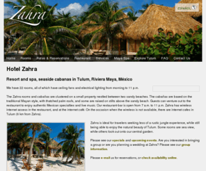 zahra.com.mx: Hotel, spa and cabanas|Tropical destination in Riviera Maya, Tulum Mexico
Zahra seaside hotel in Tulum, Riviera Maya, Mexico