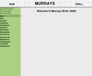 frazers-dublin.com: Homepage - Murrays Bar Dublin
Murrays Bar Dublin {formerly Frazers}, Offers Quality Food at Affordable Prices, Comfortable Surroundings, Has a large heated Beer Garden, Sports Coverage throughout the Venue on Multiple Screens