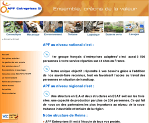 apf-entreprises51.com: APF Entreprises, premier groupe français d´entreprises adaptées
 APF Entreprises 51, Ãtablissements et Services d´Aide par le Travail