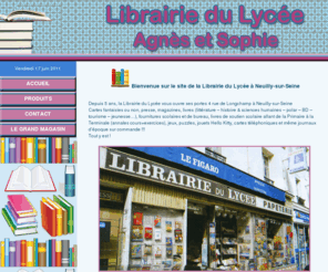 librairie-papeterie-neuilly.com: Librairie du Lycée à Neuilly sur Seine, Agnès et sophie | ACCUEIL
Livres, jouets, presse, hello kitty, magazine, papeterie, scolaire, peluche, livre pour enfants, stickers, carterie, cadeau, stylo, soutien scolaire, cahier de vacance, commande, livre scolaire, carte pokemon, coloriage, autocollant, puzzle, coffret cadeau