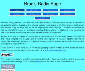 converter-radio.com: Brad
Brad's Radio Page is a collection of information on designing radios based on data converters.