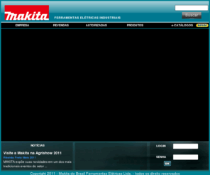 makita.com.br: Makita Ferramentas Elétricas Industriais
Líder Mundial em Ferramentas, a Makita Corporation é uma multinacional de origem japonesa e referência na fabricação de ferramentas elétricas portáteis e produtos para uso externo - linha jardim floresta Outdoor Power Equipment(O.P.E.).