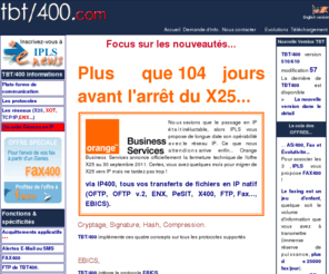 tbt400.org: TBT400 : Progiciels de communication sur IBM iSeries AS400 - réseaux X25,
X32, TCP/IP ou ENX/ANX
TBT/400 est un progiciel de communication natif AS/400. Il est multi protocoles. Technicité et simplicité d'intégration. Plus de 500 clients lui ont accordé leur confiance.