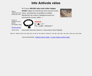 antivols.info: Antivols velos - Antivol velo
Antivols vélo roue et selle. Antivol vélos roues et selles. antivol velo, antivol velos, antivols velo, antivols velos