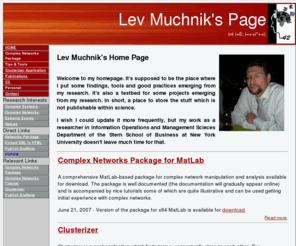 levmuchnik.net: Lev Muchnik's Home Page
Lev Muchnik Homepage