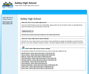 ashbyhighschool.com: Ashby High School
Ashby High School is a high school website for alumni. Ashby High provides school news, reunion and graduation information, alumni listings and more for former students and faculty of Ashby High School