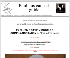 bauhausgigguide.info: BAUHAUS GIG GUIDE
BAUHAUS GIG GUIDE