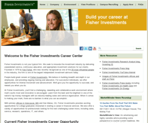 fisherinvestmentscareers.com: Jobs at Fisher Investments | Fisher Careers
Learn about jobs and careers at Fisher Investments, a company dedicated to providing money management services to institutions and affluent individuals.
