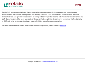 relaisd2d.com: Relais D2D
Relais International Inc. D2D