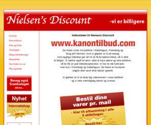 nielsensdiscount.de: Nielsens Discount - Grænsehandel i Süderlügum, Flensborg og Burg
Grænsehandel i Flensborg, Süderlügum og Burg på Femern. Vi er billigere!