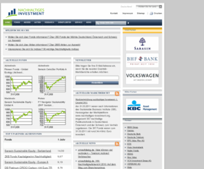 nachhaltiges-investment.de: Nachhaltiges Investment - Die Plattform für Nachhaltigkeitsfonds und -indizes
Marktplattform für nachhaltiges Investment in Deutschland, Österreich und der Schweiz. Datenbank für Fonds, Indize, Aktien und weitere Informationen zum nachhaltigen Investment