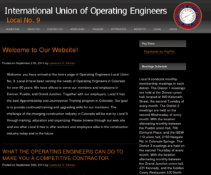 iuoelocal9.com: IUOE LOCAL NO. 9 Home
International Union of Operating Engineers Local N0. 9 Denver, Colorado