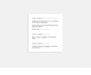 wie-gand.de: Wie? Gand! Interactive
Kontakt von Kay Alexander Wiegand.<br />  Gestaltung und Entwicklung von User Interfaces für interaktive Medien.