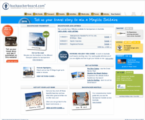 backpackerboard.com: Backpacking Australia, Working Holiday, Visas, Jobs, Hostels
Backpacking Australia travel guide including work, hostels and visas for backpackers