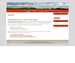 stressoxydant.com: StressOxydant.com - Toute l'actualité du stress oxydant
Publications, études, conférences, colloques, ... retrouvez toutes les informations au sujet du stress oxydant, des radicaux libres, ...