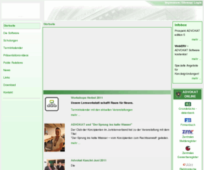 advokat.at: ADVOKAT - Startseite
Advokat Edition5 Software Gesamtlösungen für Rechtsanwälte, Beratung und Schulung