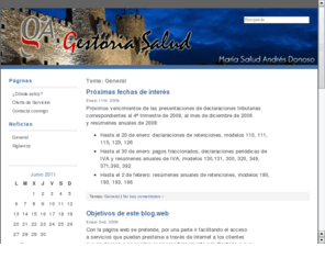 gestoriasalud.es: gestora Salud
Blog de gestoria Salud donde encontras una pequea descripcion de los servicios que presto, mis datos y noticias sobre siguenza y el sector de los gestores administrativos