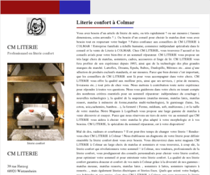 literie-confort-colmar.com: Literie confort Colmar - CM LITERIE
CM LITERIE : literie confort à Colmar. Professionnel en literie confort Colmar.