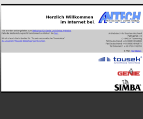 alltronik.net: Antriebstechnik Stephan Hochradl- Genie Simba und Tousek automatische Torantriebe- Shop
Zubehör und Ersatzteile für Genie und Simba Antriebe.