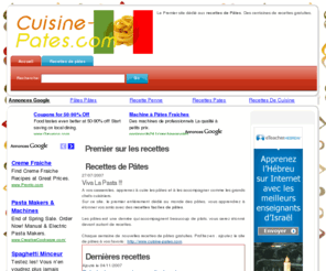 cuisine-pates.com: Recettes de Pâtes - Cuisinez les pâtes facilement
Des centaines de recettes de pâtes facile à concevoir, à préparer. Cuisinez les pâtes comme chef !