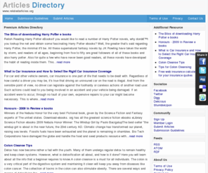 relatedarticles.org: Premium Articles Directory
Free articles directory. Find free online articles for your website, eZine or newsletters. Submit your Articles for free syndication and publication.