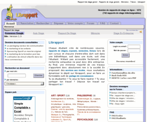 librapport.com: Rapport de stage gratuit - Rapports de stage gratuits - Mémoires - Thèses - Librapport
Rapport De Stage : site de rapport de stage libre - Portail de dépôt et consultation de travaux estudiantins - Rapports de stage gratuits - Mémoires - Thèses