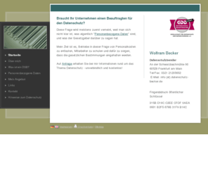 datenschutzbecker.de: Datenschutz Becker - Wolfram Becker, Externer Datenschutz
Externer Datenschutz für Gewerbebetriebe