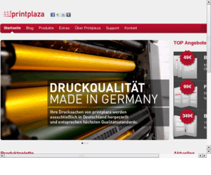 printplaza.net: Druckerei PRINTPLAZA | Online drucken im Offset - Digitaldruck | printplaza AG
printplaza.de Online drucken – so einfach wie nie! Briefbogen, Flyer, gefalzt, Visitenkarten, Mappen, Postkarten