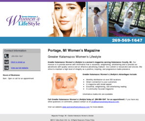 kalamazoowomensmag.com: Magazine Portage, MI – Greater Kalamazoo Women's Lifestyle
Greater Kalamazoo Women's Lifestyle is a women's magazine based in Portage, MI. We aim to be enlightening and entertaining. Call us at 269-569-1647.