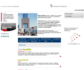 targifrankfurt.pl: Targi Frankfurt | Messe Frankfurt
Przedstawicelstwo Targów Frankfurt - Imprezy targowe