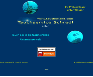 taucherland.com: Taucherland - TauchService Schredl - Welcome Page
