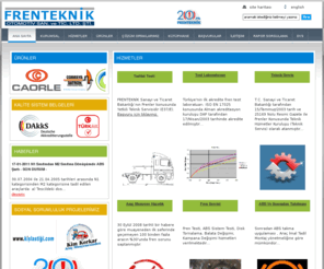 frenteknik.com: Frenteknik Otomotiv - Fren Test Sistemlerinde Akredite Servis, Hizmet
Frenteknik Otomotiv, Araç İmal, Tadil ve Montajı Hakkında Yönetmelik (AİTM) kapsamında frenlerle ilgili teknik servis, Ticari Araç Fren Sistemleri ile ilgili Mühendislik ve Uygulama, Frenlerle ilgili Sanayi ve Ticaret Bakanlığı Teknik Servisi, DAP'tan Akredite Fren Test Laboratuarı, DAP ve TÜRKAK'tan Akredite Araç Muayene İstasyonu. Ticari araç üretiminde kullanılan parçalarla ilgili Tedarikçi, Fren Test Cihazı ve Fren Servis Makinaları Tedarikçisi ve Uzman Fren Servisi alanların da bilgilendirici zengin içerikli web sitesi