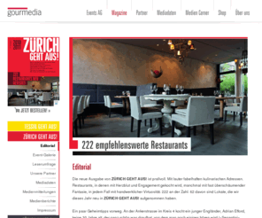 zuerichgehtaus.ch: Wilkommen bei ZÜRICH GEHT AUS!
ZÃRICH GEHT AUS hat 222 Restaurants neu getestet.
Best-of-Konzept - Auch mit tollen Fotos und neu mit komplettem Index aller ZÃ¼rcher Restaurants!
